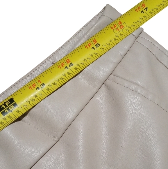 Zàra High Rise Tan Zip Ankle Faux Leather Skinny Pants Size XL - Picture 3 of 8